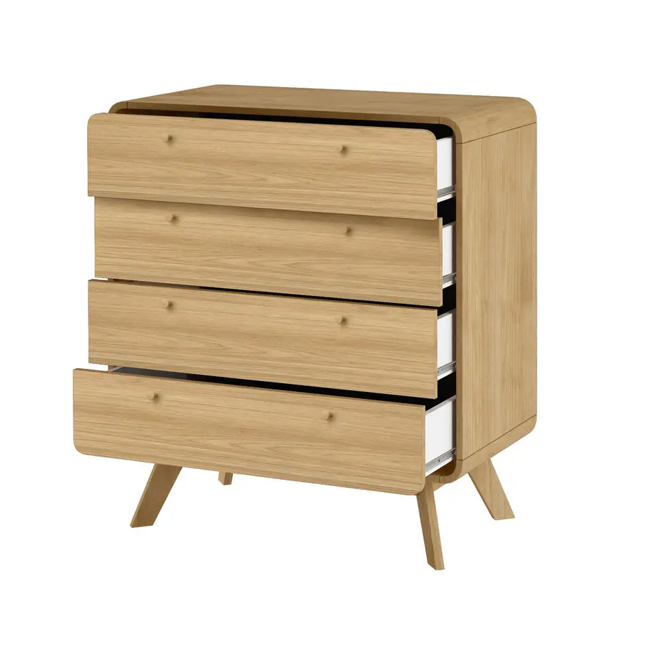 Cassie - Commode met 4 laden in eikenlook