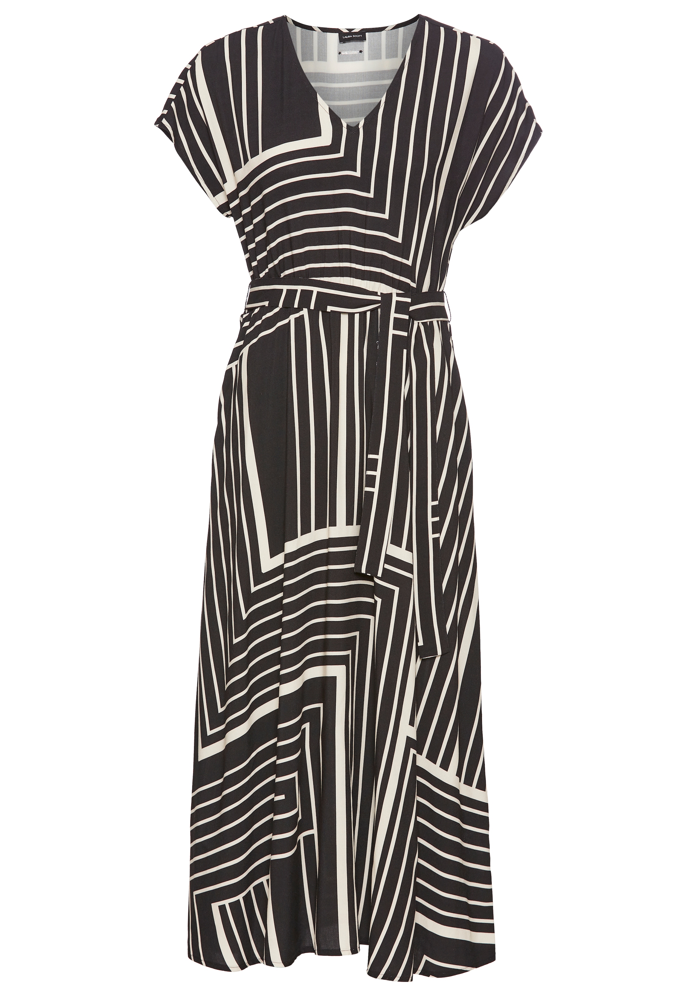 Laura Scott Midikleid inklusive Stoffgürtel, 2 Stk. tlg. im trendigen Maxi-Streifendesign