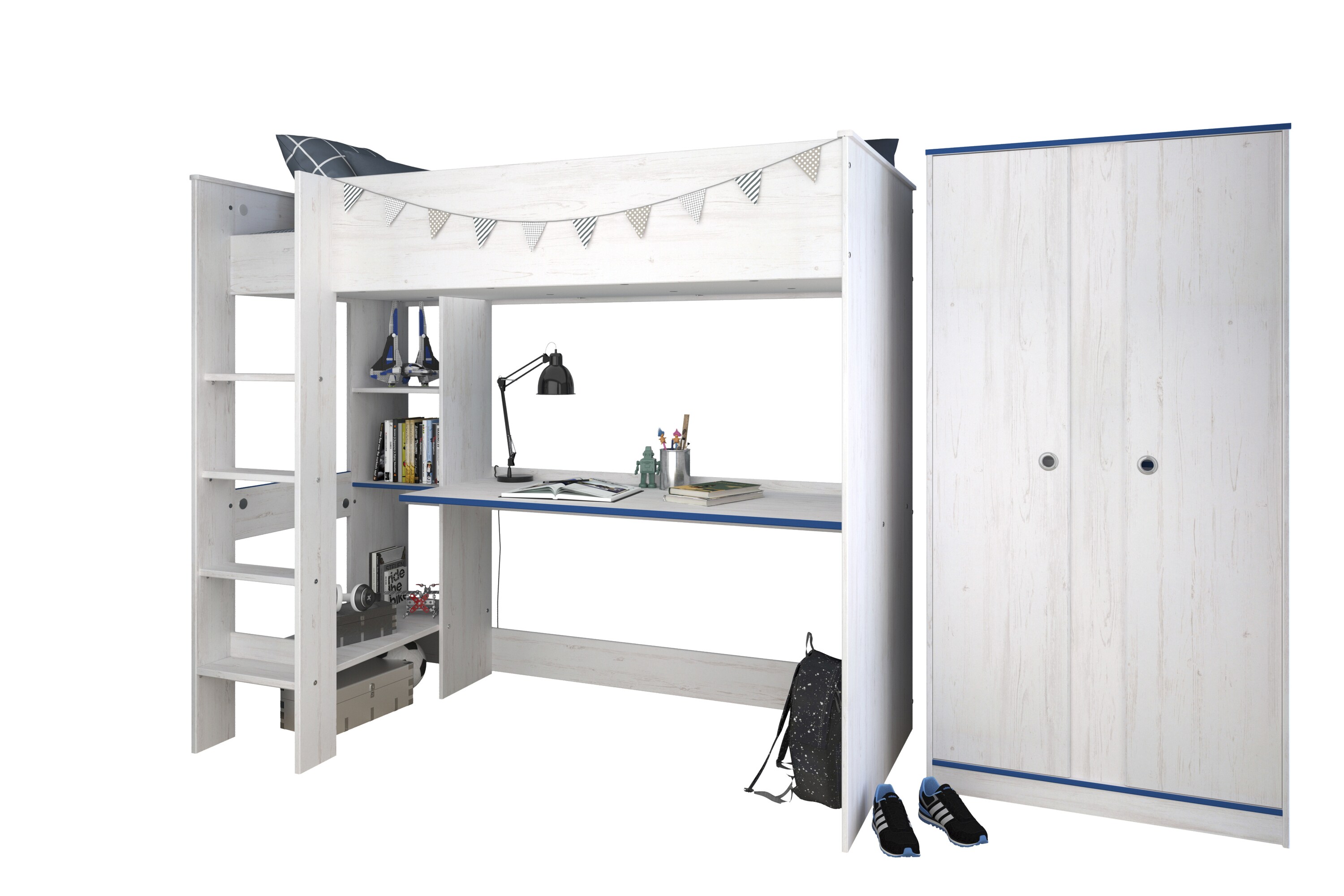 Parisot Hochbett extra hoch mit Schrank 