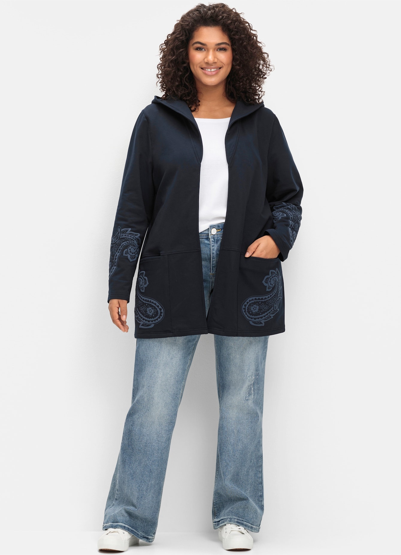 sheego by Joe Browns Shirtjacke »Sweatjacke«, 1 Stk.