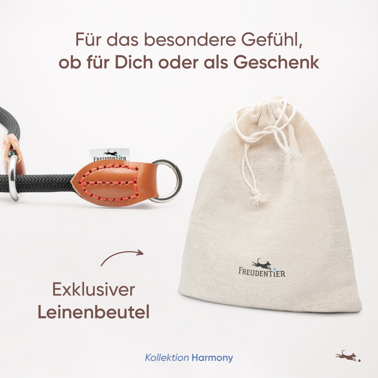 Freudentier Hundehalsband mit Zugstopp - Harmony Kollektion L