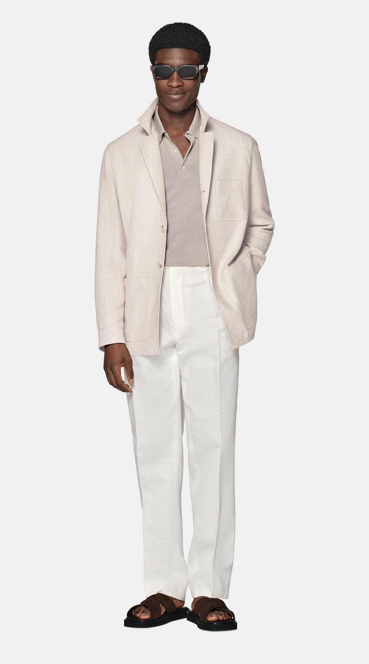 Veste chemise coupe Relaxed taupe clair