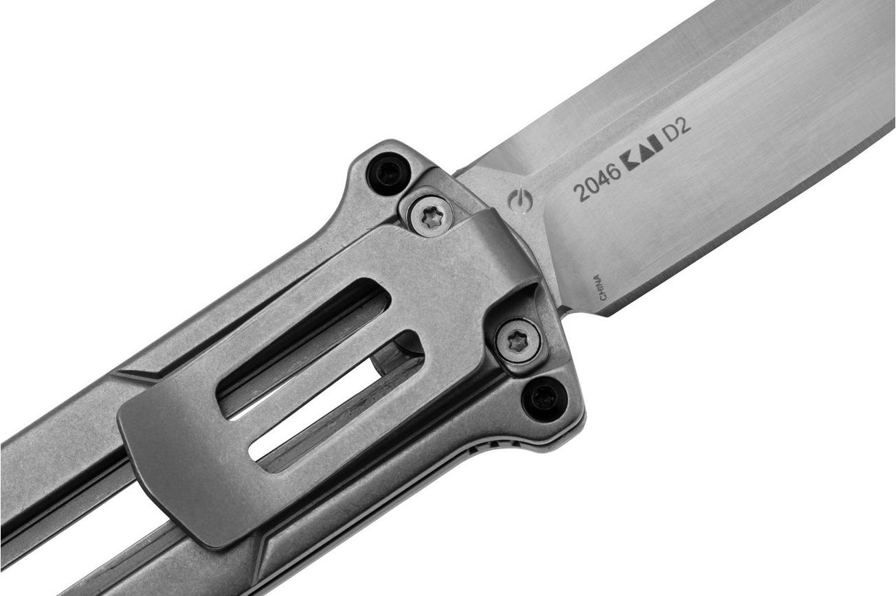 Kershaw Cybernet 2046 Two-Tone D2, Stonewashed Steel, utility zakmes