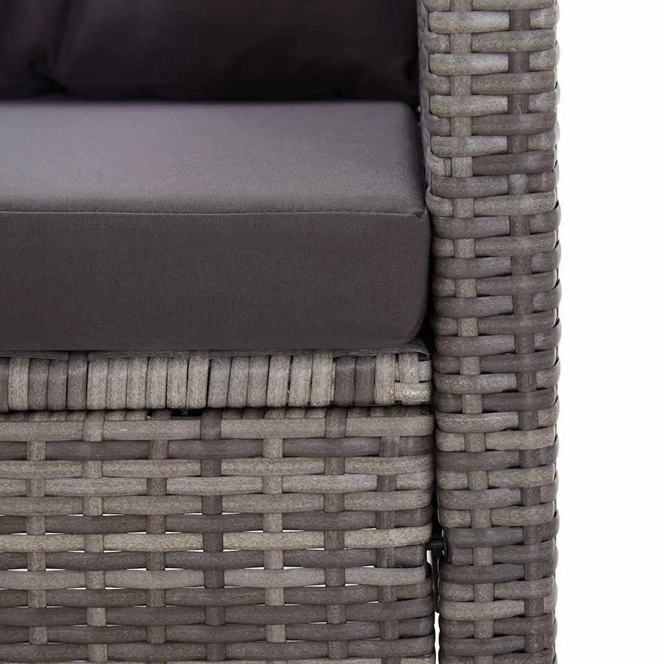 vidaXL - Tuinbank - Grijs - Poly rattan