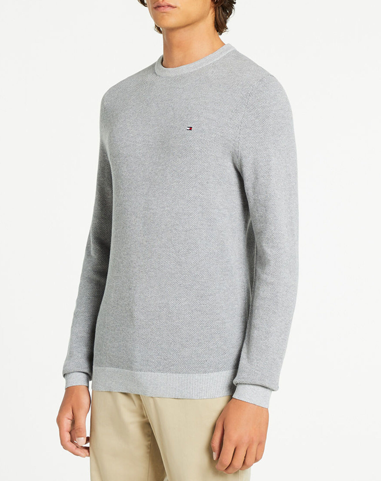 Tommy Hilfiger Pull Mouline gris chiné