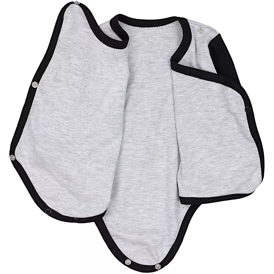 TupTam Baby Langarm Wickelbody im 5er Set grauhellblau