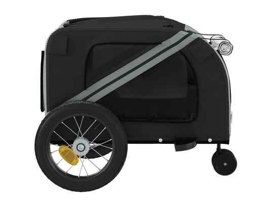 VIDAXL - Remorque de vélo pour chien gris et noir tissu oxford et fer