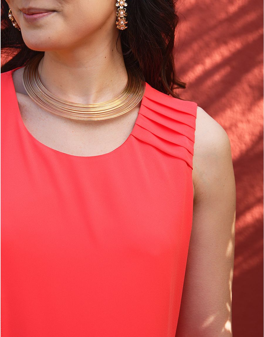 Robe chic voile corail