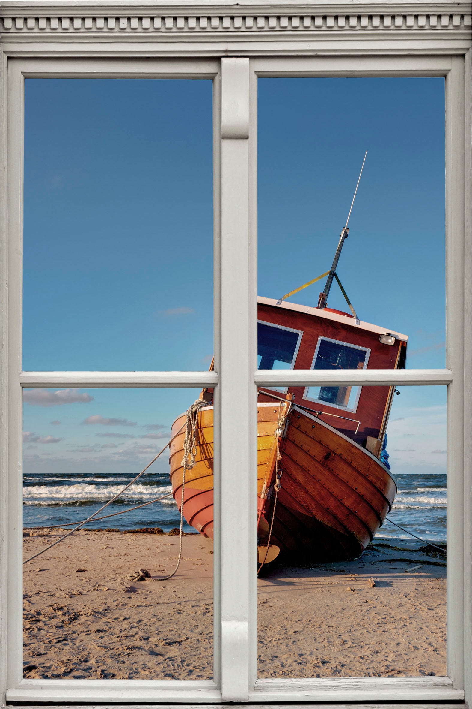 queence Wandsticker »Boot« Wandsticker, Wandbild, selbstklebend, 3D, Fenster