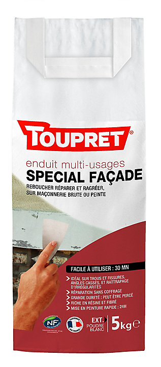 Enduit tous travaux spécial façade en poudre Toupret 5kg
