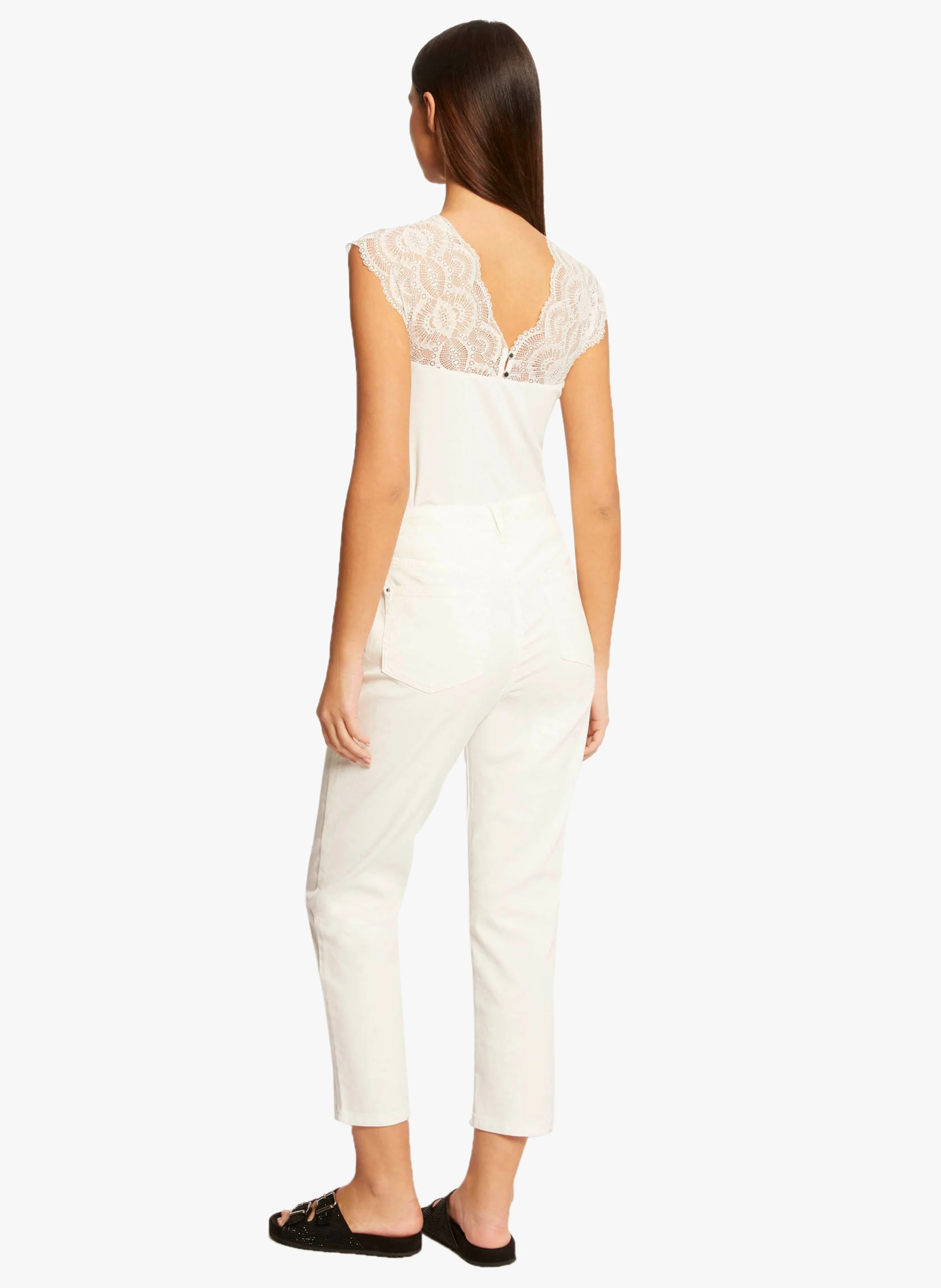 DELO - Top manches courtes à dentelle | Blanc