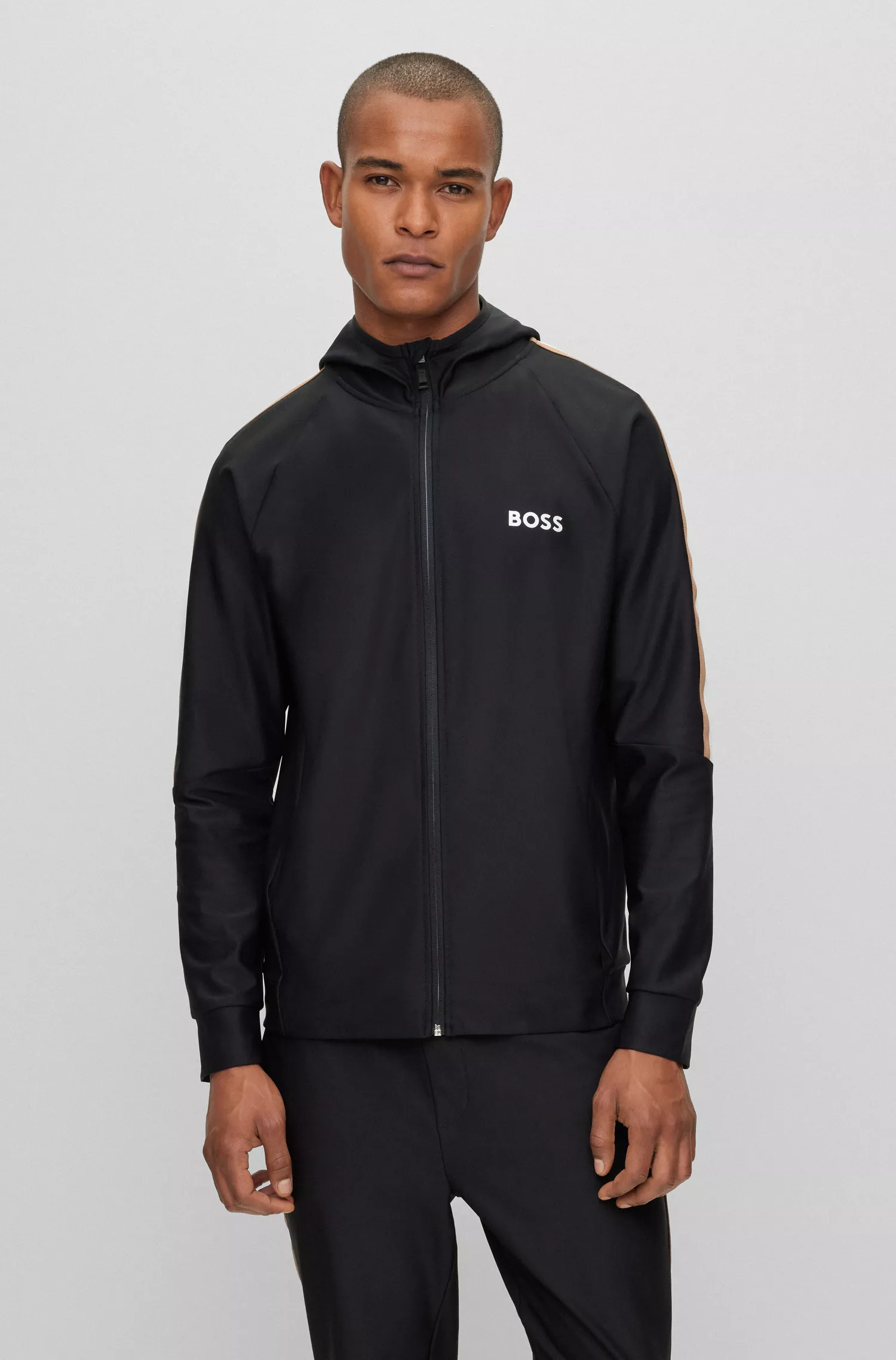 Moletom BOSS Green-BOSS x Matteo Berrettini com logo e listras