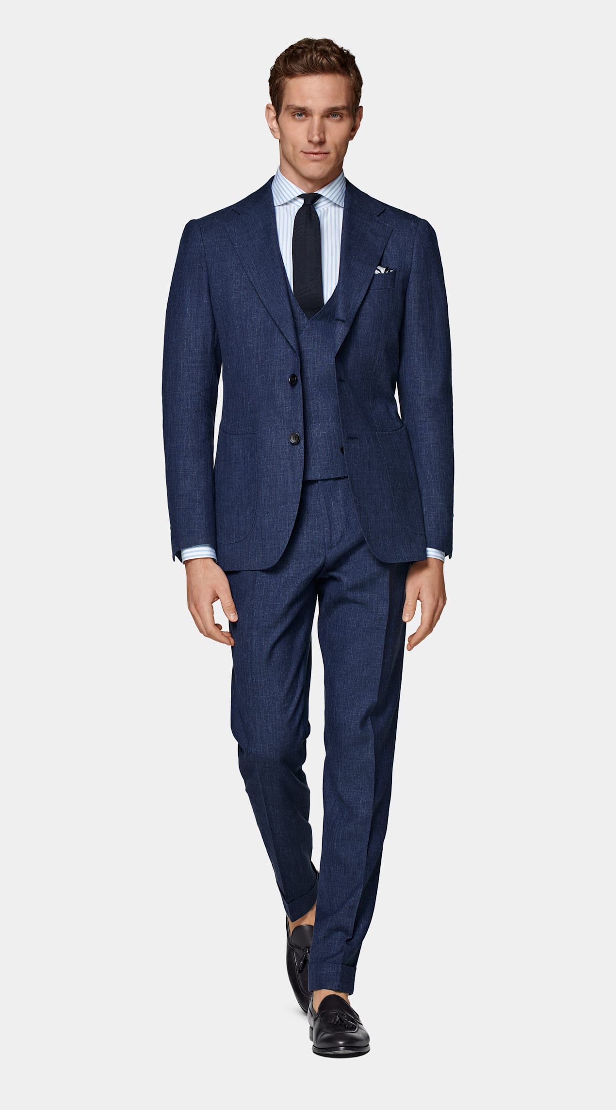 Gilet de costume bleu moyen