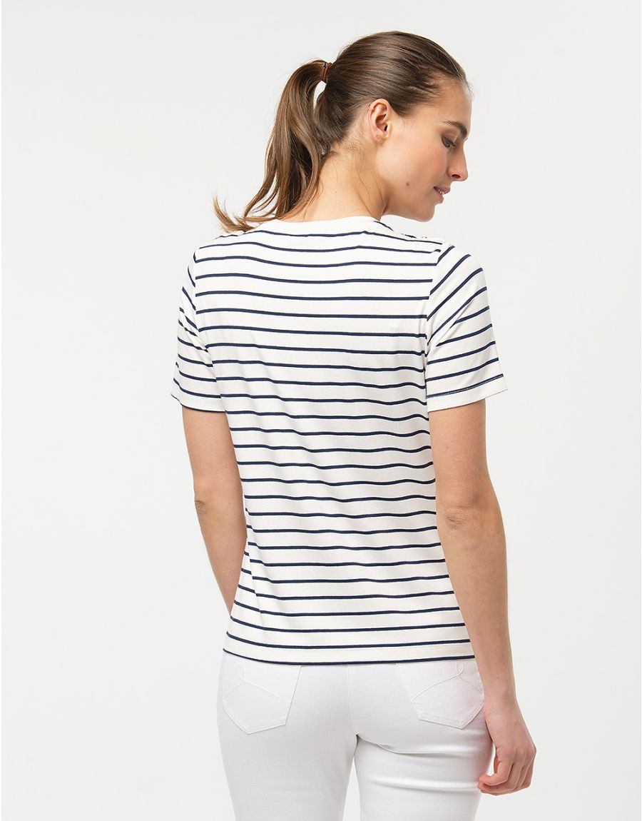 T-shirt rayé blanc marine