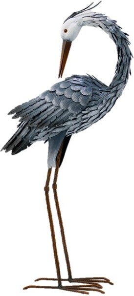 Intratuin tuinbeeld reiger grijs 39 x 20 x 83 cm