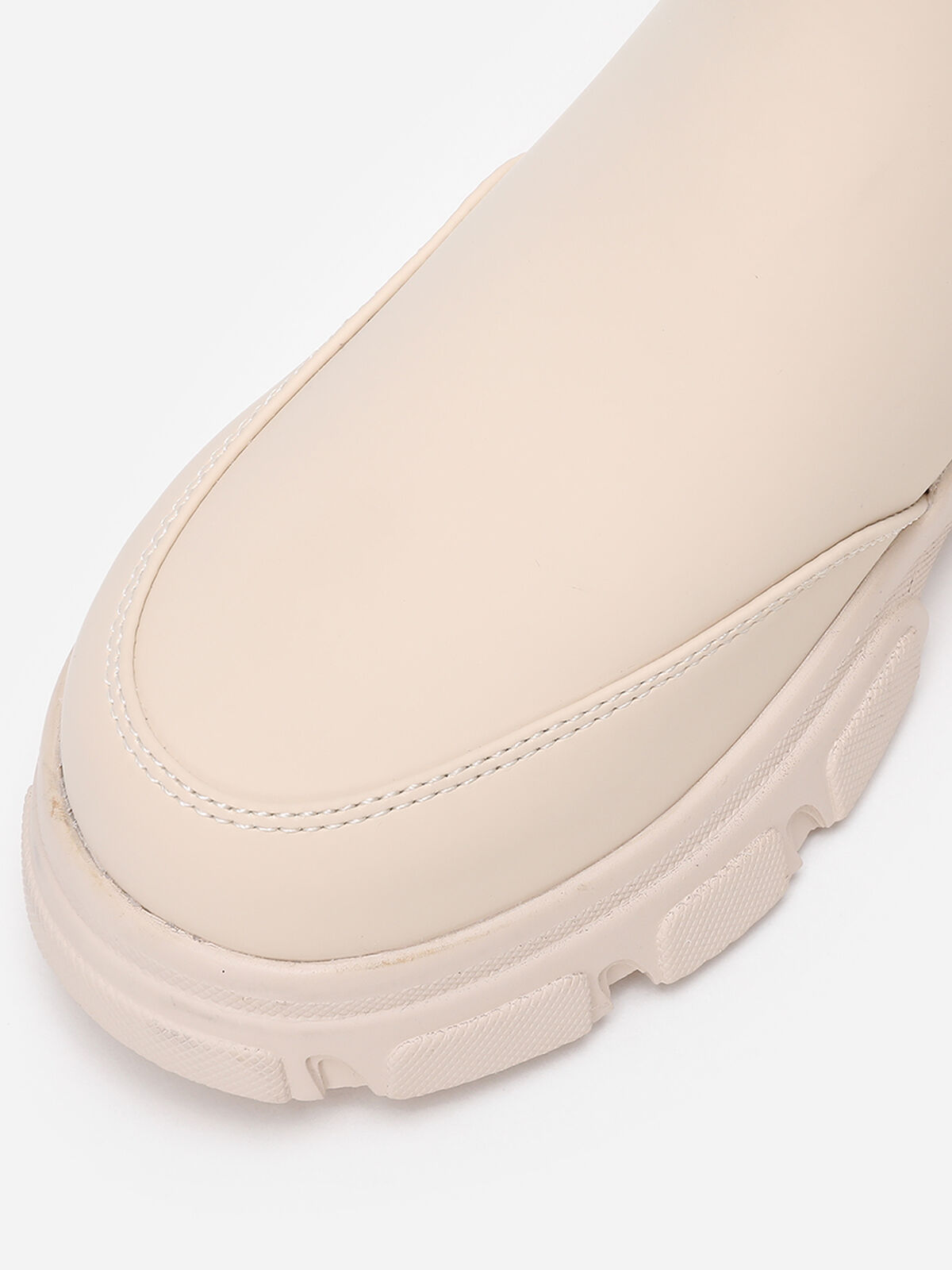 Chelsea crantées effet mat- Beige