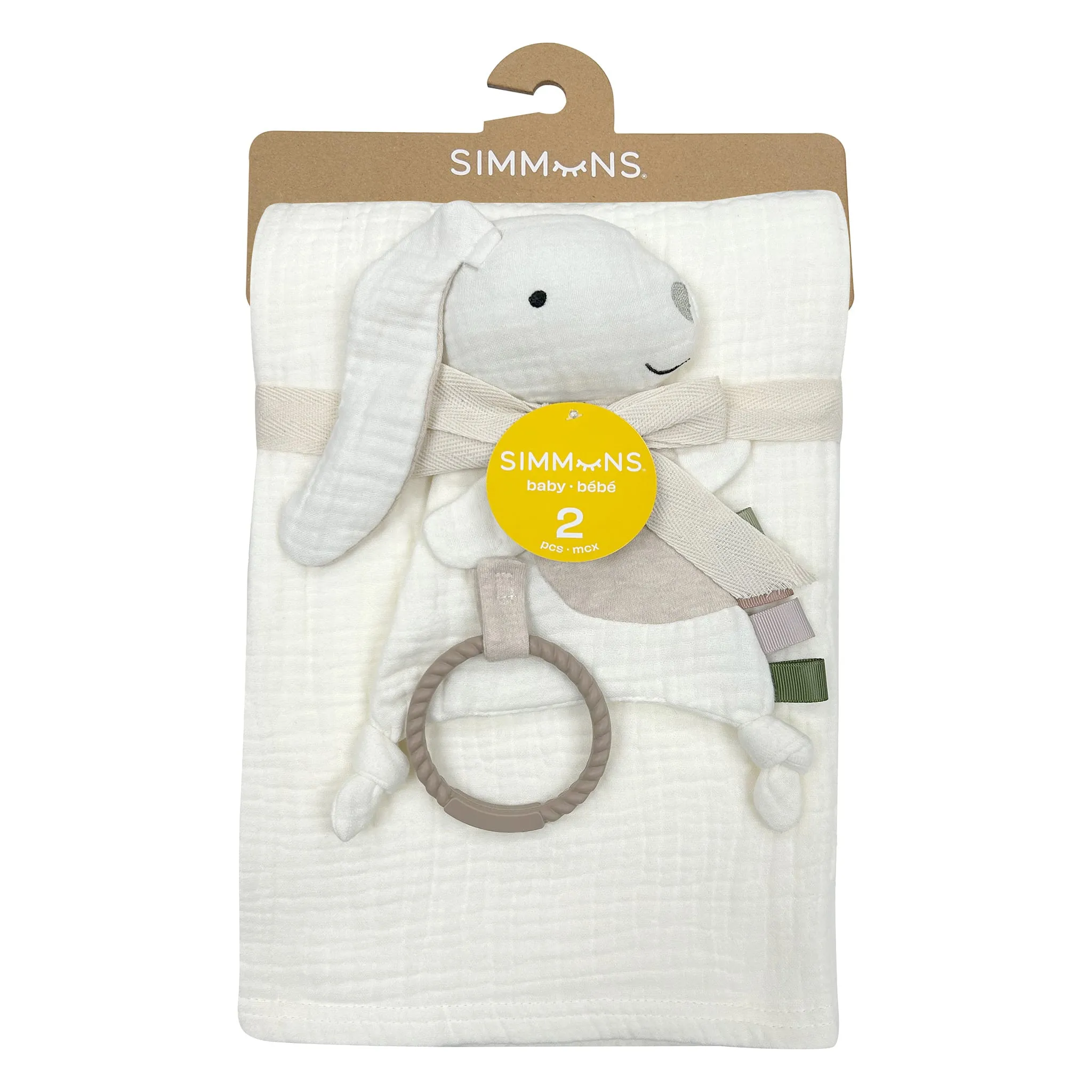 Simmons Mousseline Deluxe et Jouet Interactif Lapin - Ivoire