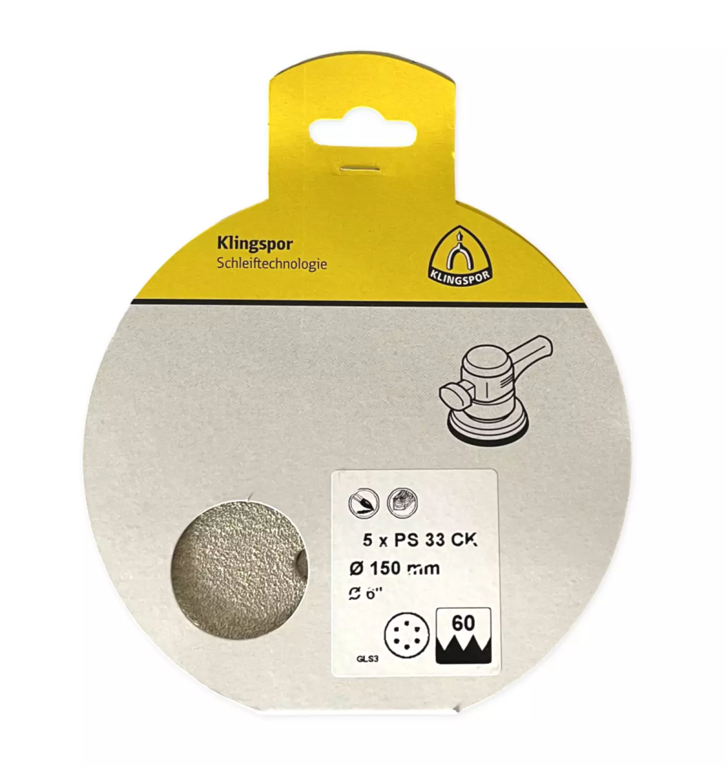 Klingspor Schuurpapier Rond 150 Klitteband 5 St 6 Gaten P60