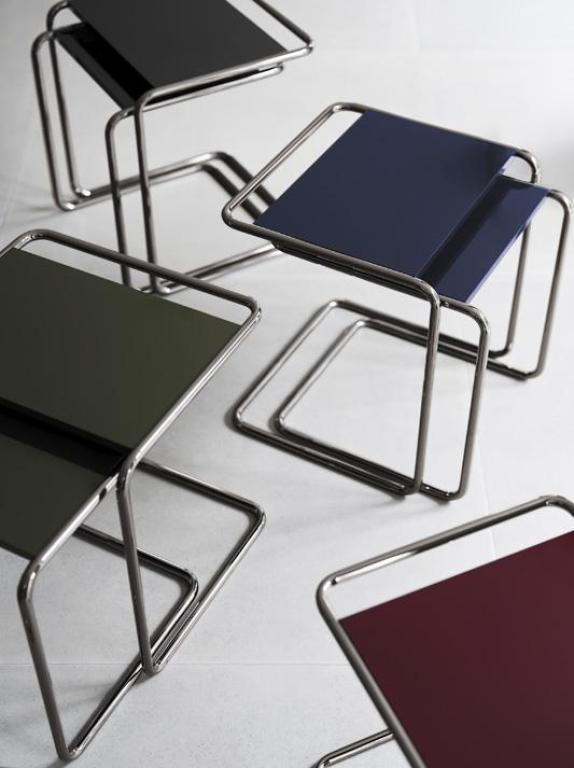 Thonet JS. THONET a personal Interpretation by Jil Sander B97 Serious bijzettafel set van 2 Black/Chroom