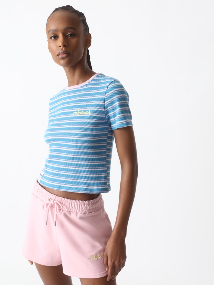 Camiseta cropped Mistral x Lefties - Azul Médio