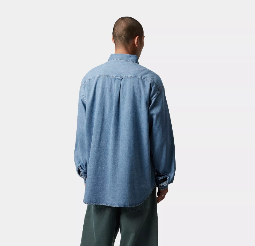 Carhartt WIP LS Lucas Shirt Blue Bleached