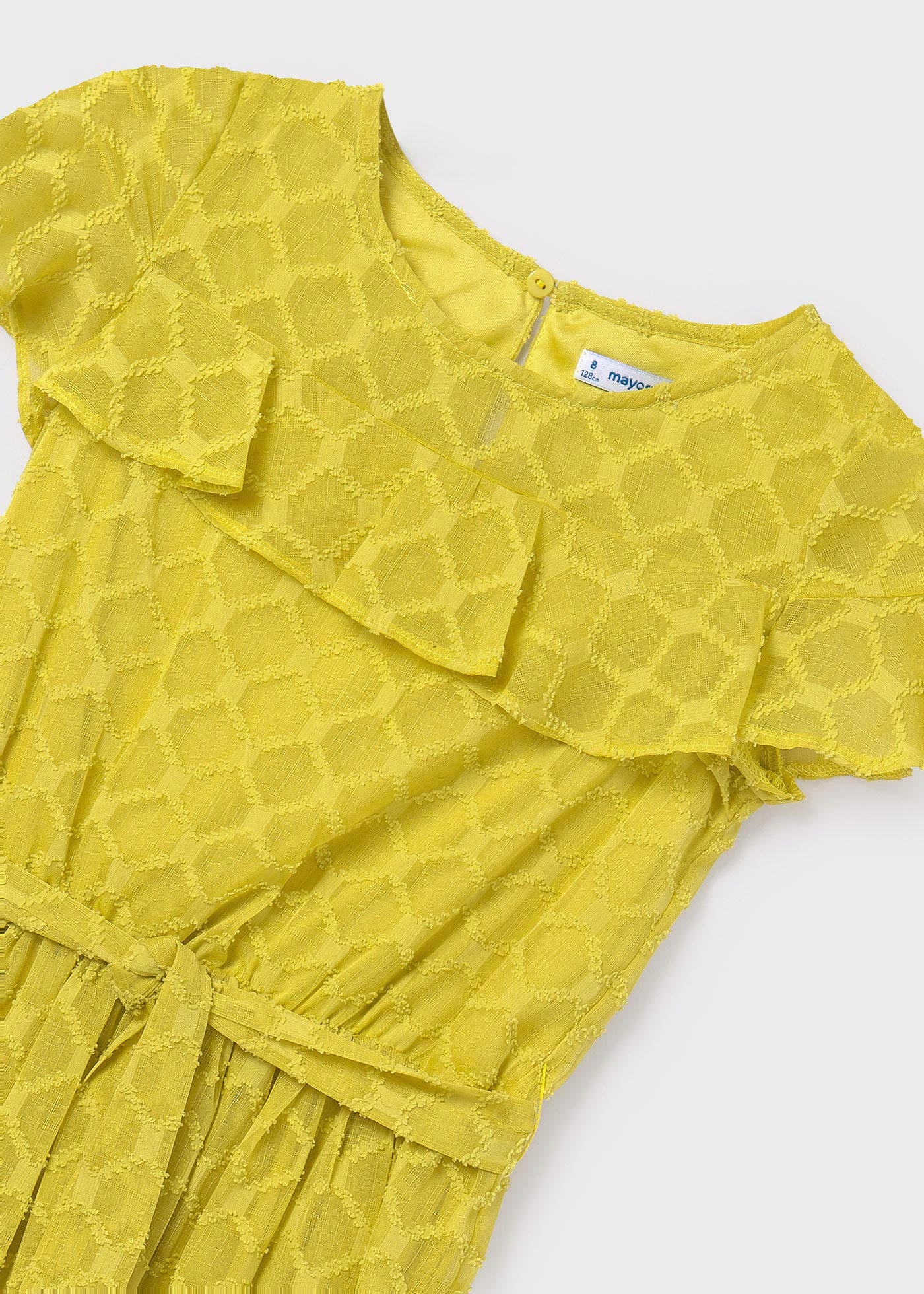 Vestido de chiffon infantil, cor pistache.