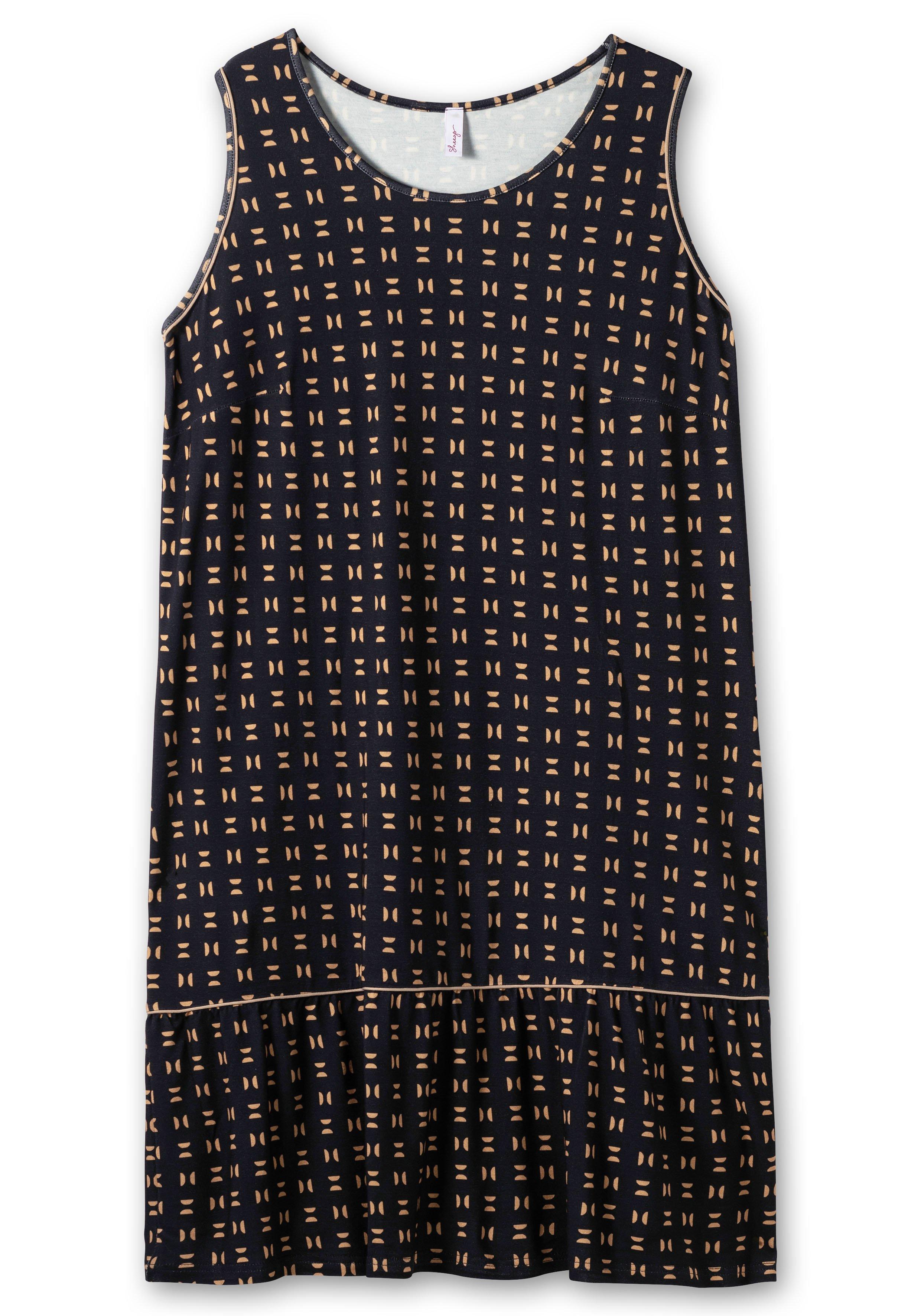 Ärmelloses Jerseykleid mit Volant am Saum