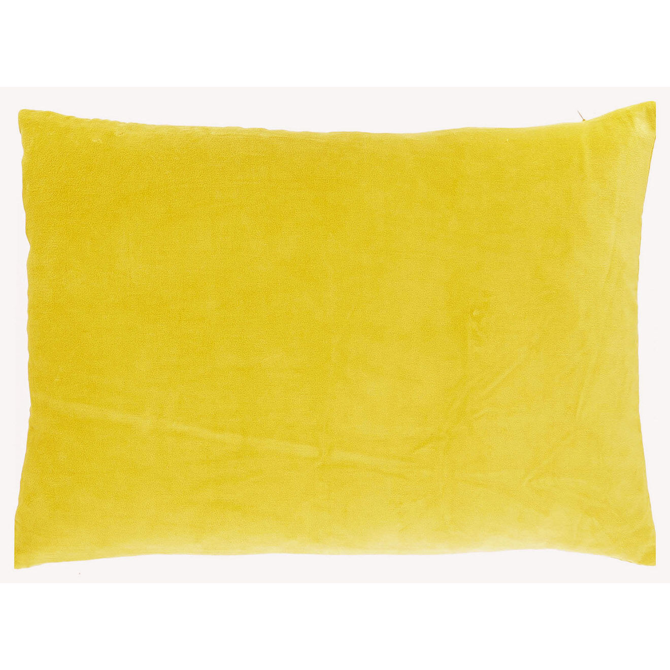 En Fil d'Indienne Grande housse de coussin Vague velours jaune - 50x75 cm