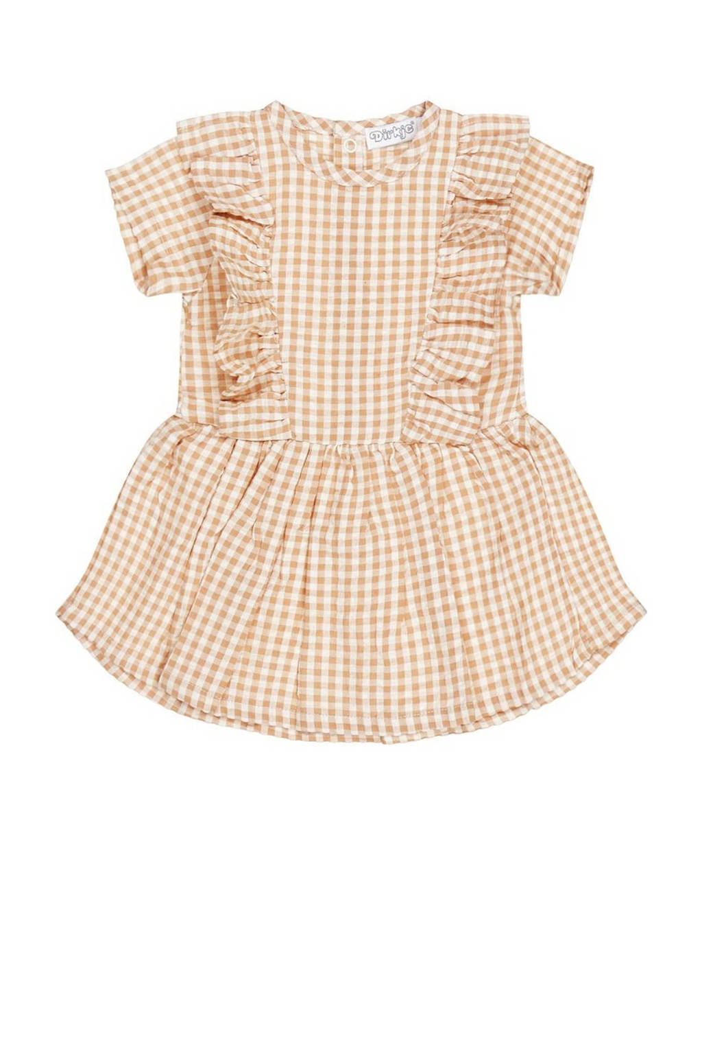Dirkje geruite jurk Dress ss oranje/wit