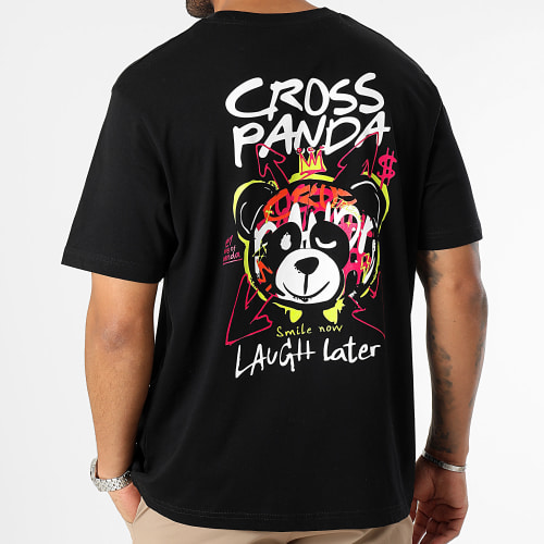 Tee Shirt Oversize Large Laugh Later Noir
