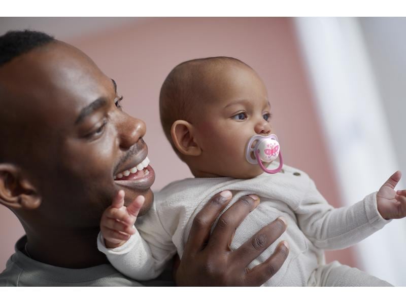 PHILIPS AVENT Nuggi Ultra Air Happy Mama & Butterfly 0-6 Mt Leichter und atmungsaktiver Schnuller