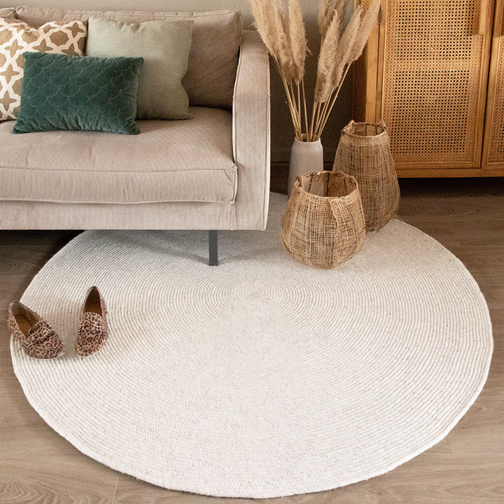 Rond wollen vloerkleed - Wise Wit | Zacht en warm
