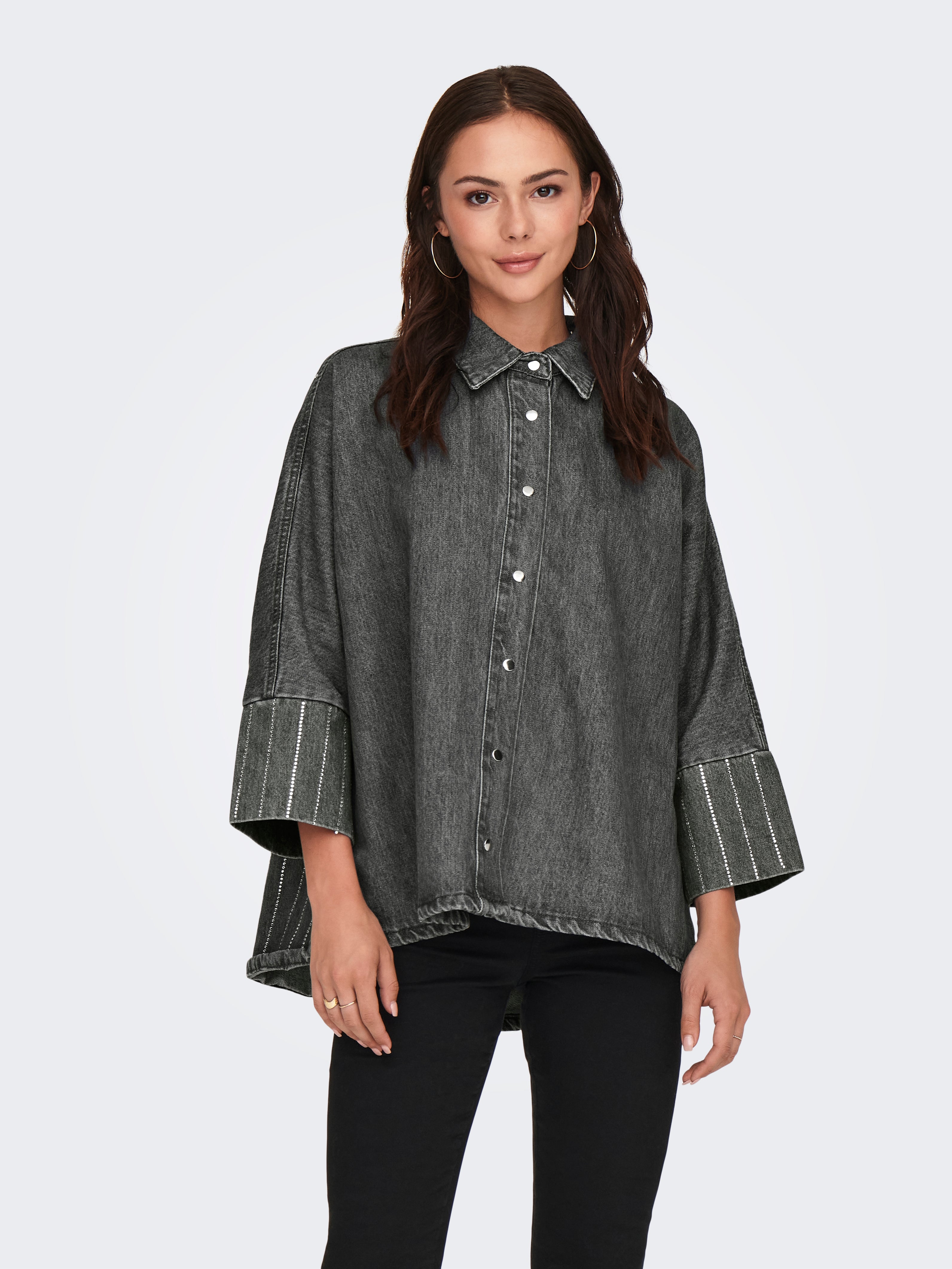 ONLGRACE Jeanshemd Light Grey Denim