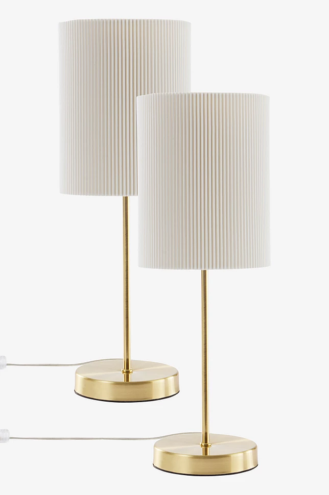 SETH PLISSÉ bordlampe 2-pakke