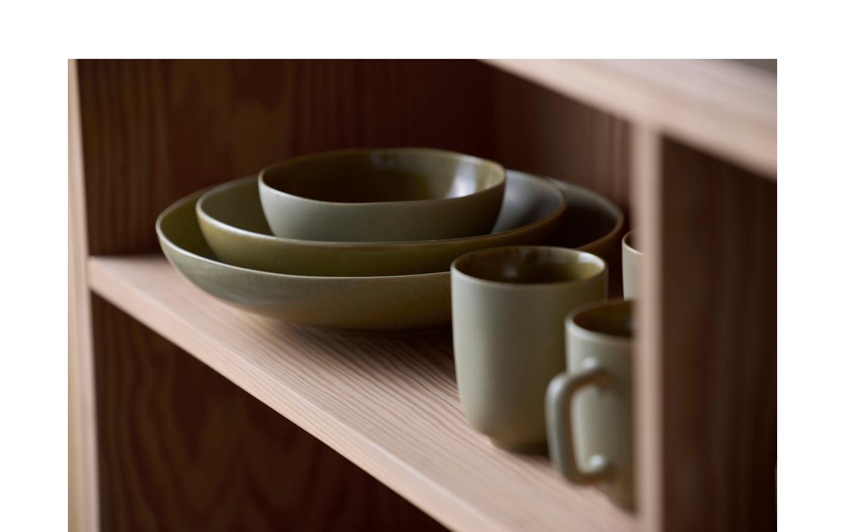 Kaffeebecher Shoku 330 ml, 6 Stück, GrünBecher-Set aus Steinzeug