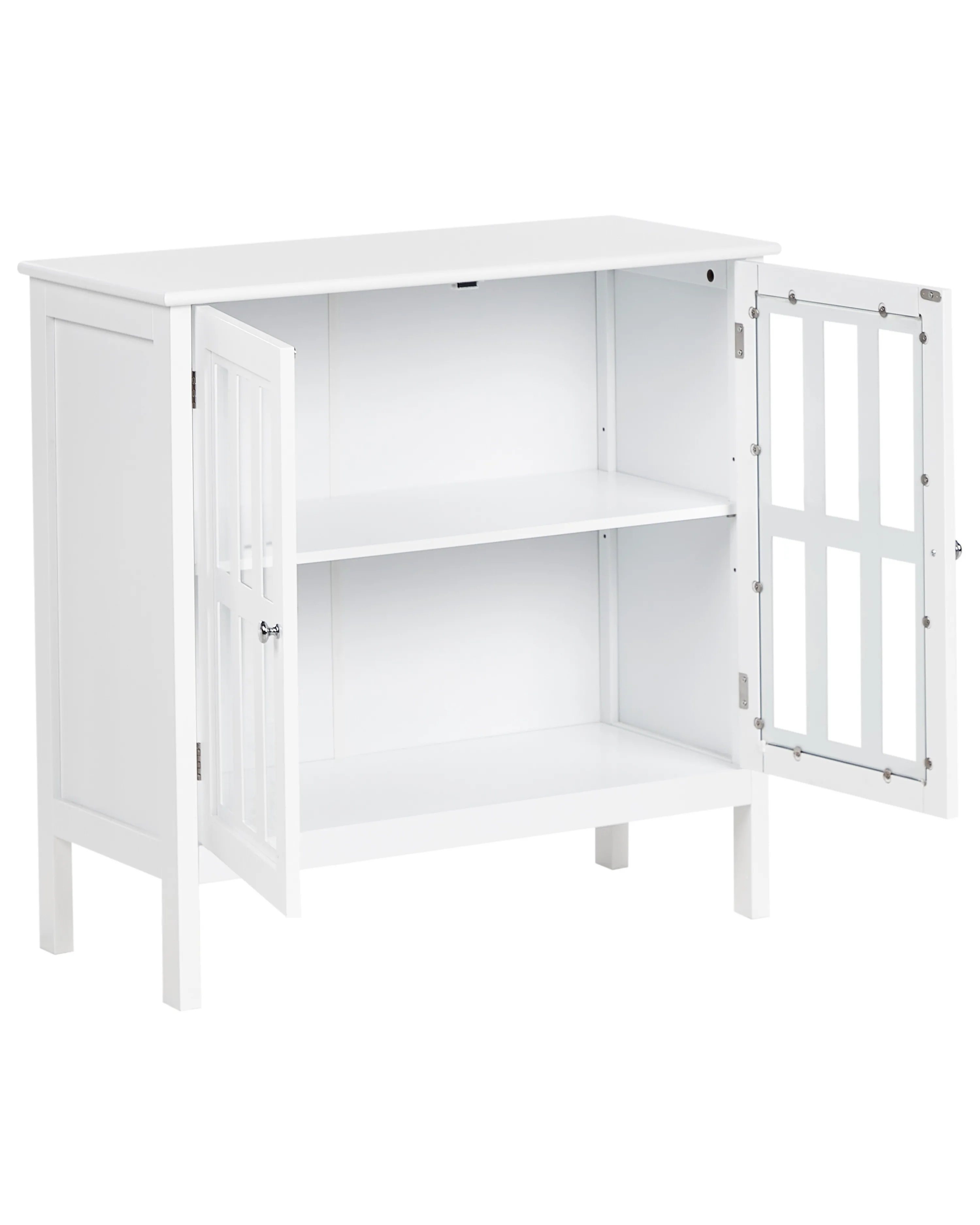 Dressoir met glazen deuren MIRAM 80 cm Wit