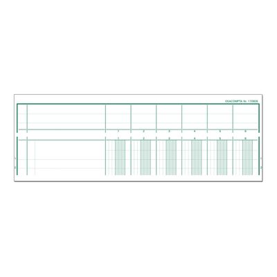 Exacompta - Piqûre tête paresseuse - 6 colonnes par page - A4