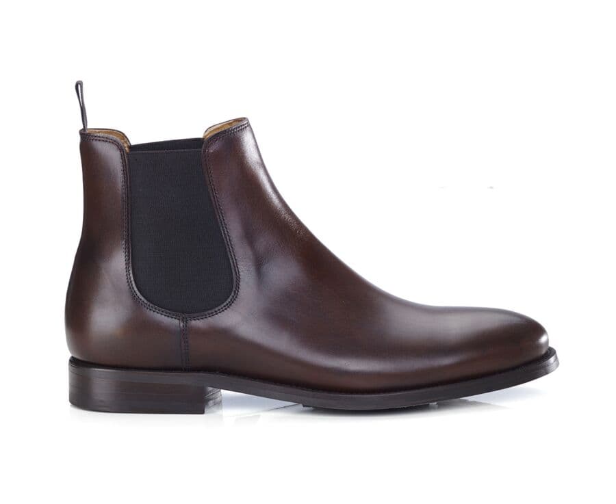 Chelsea boots cuir homme Chocolat Patiné - ALDERTON GOMME