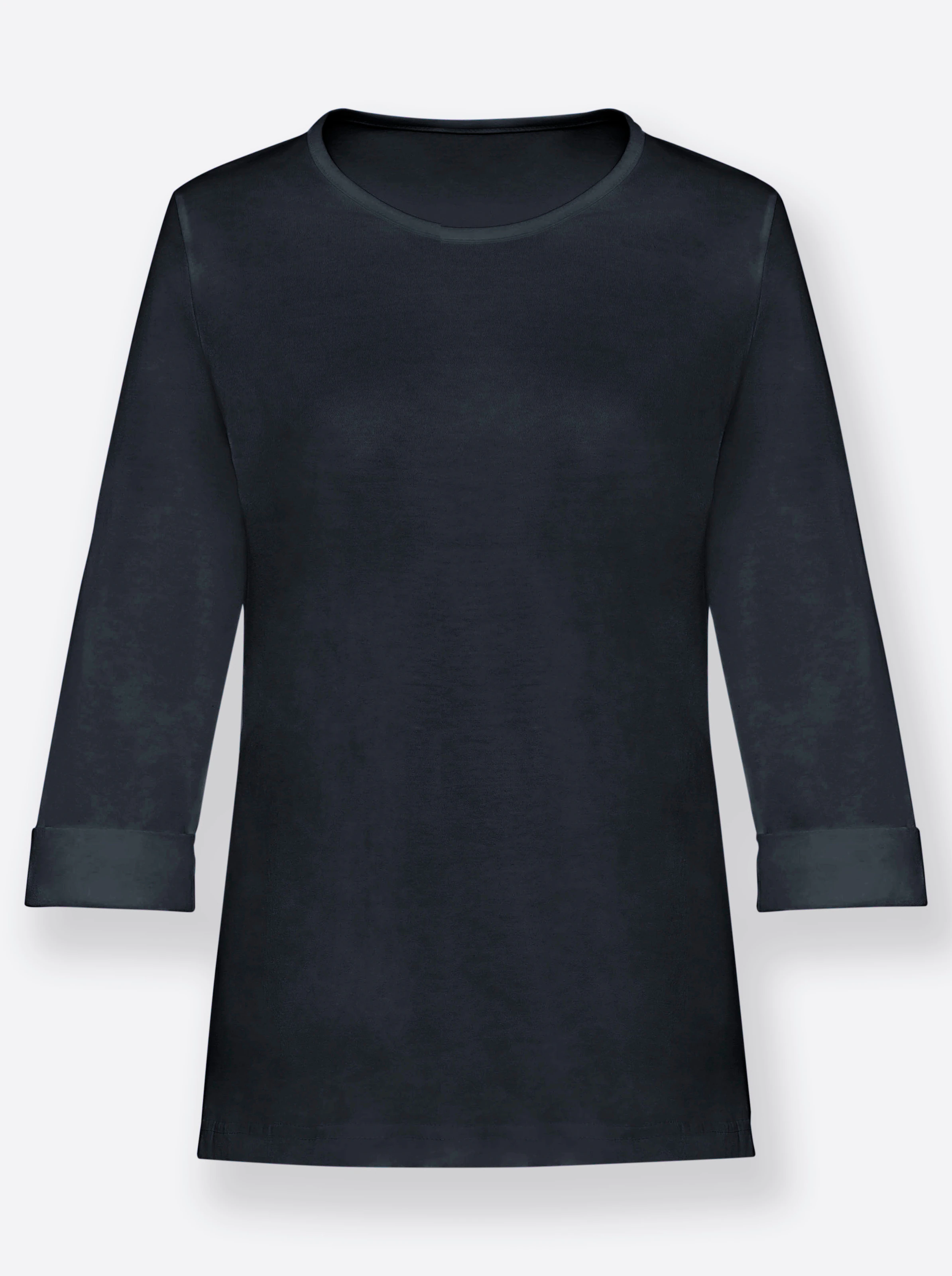 Rundhalsshirt in schwarz