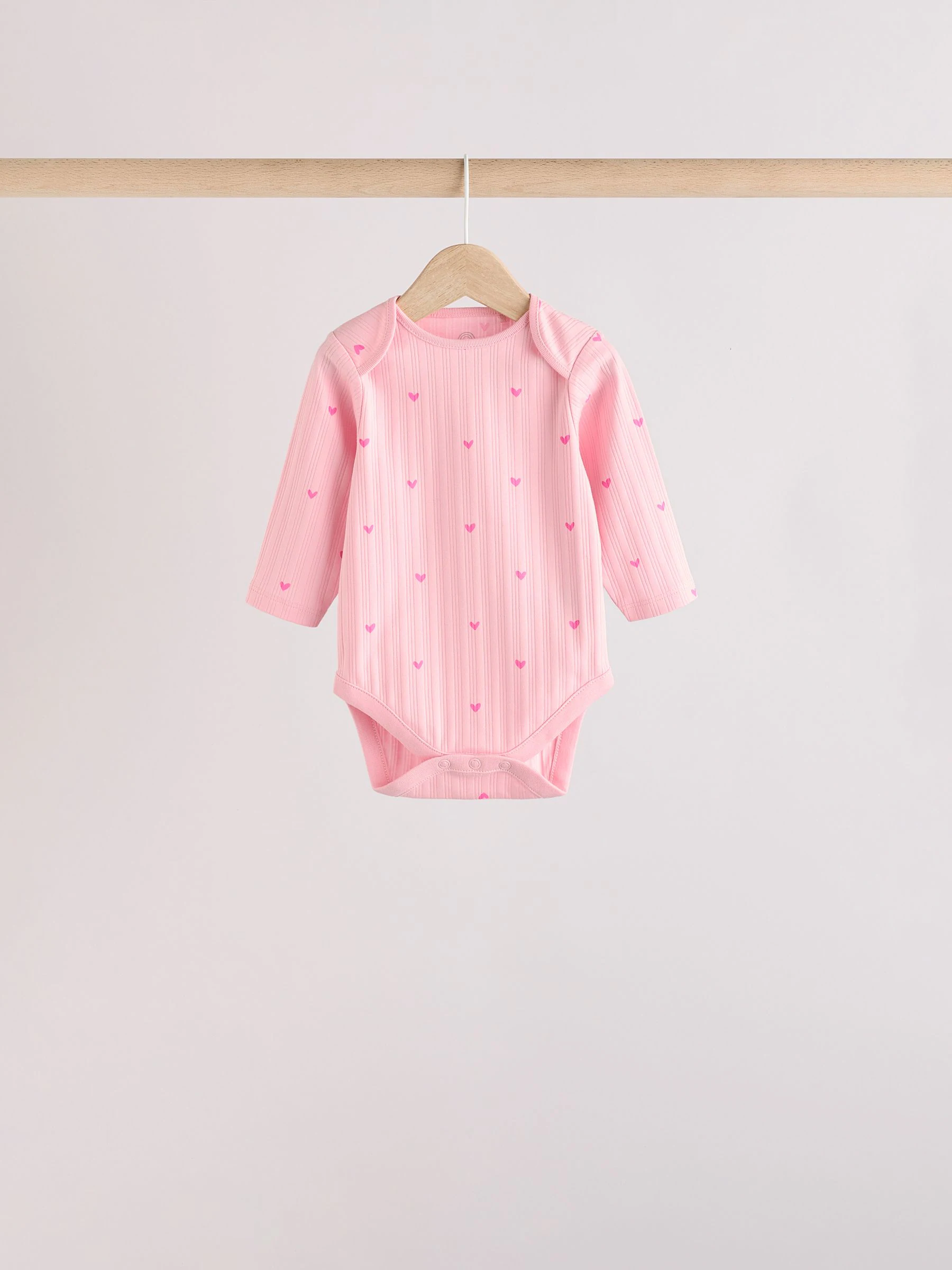 Roze ster - Set van 5 babyrompertjes met lange mouwen