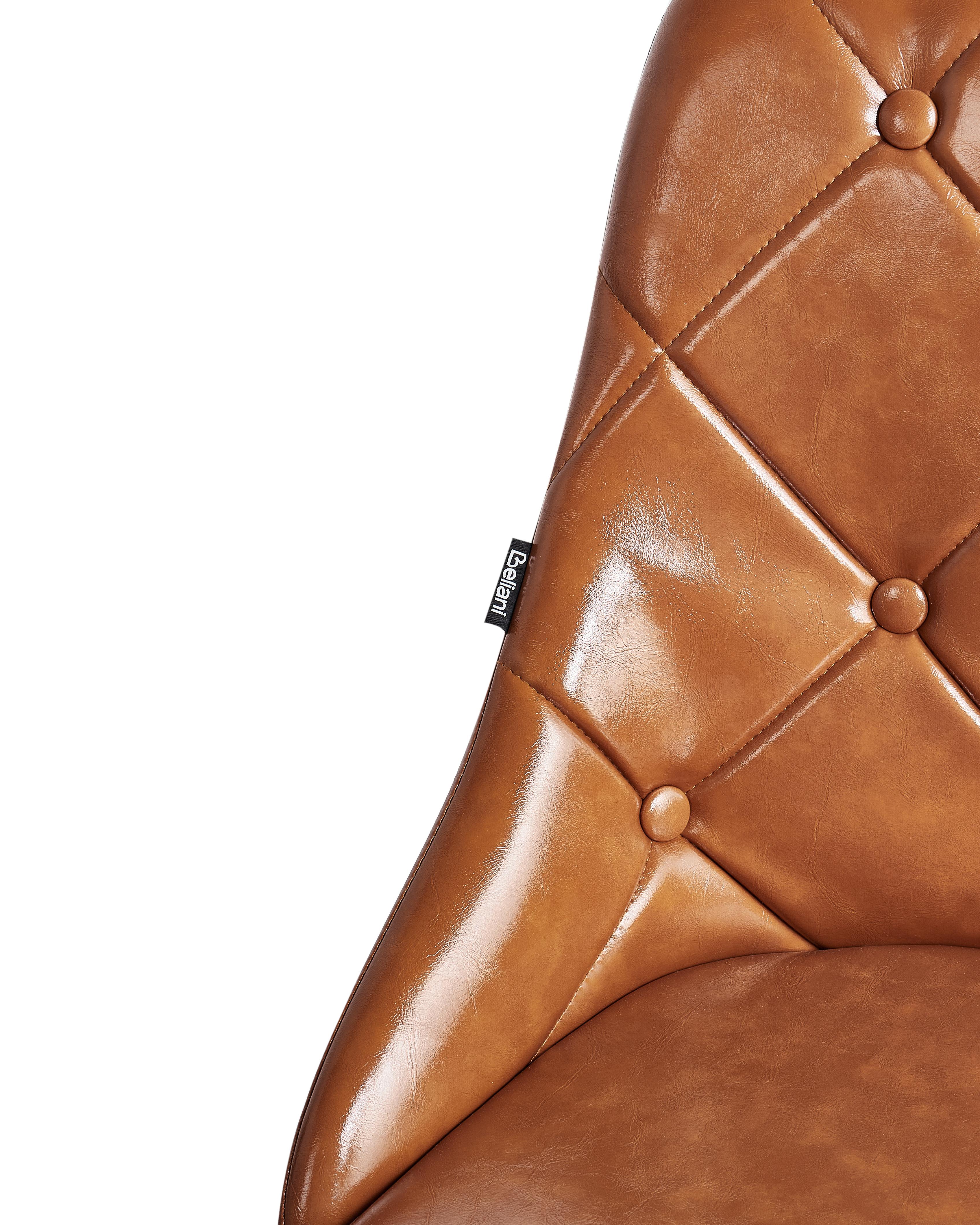 Set van 2 eetkamerstoelen VALERIE Kunstleer Goudbruin