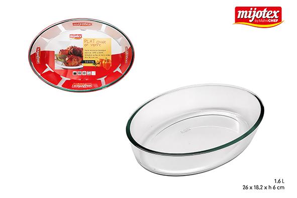 PLAT OVALE EN VERRE 1.6L