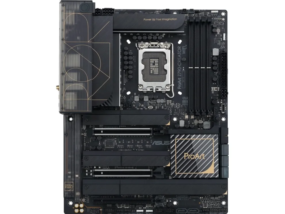 ASUS ProArt Z790-CREATOR WIFI - Bundkort - ATX - LGA1700 sokkel - Z790 Chipset - USB4, USB 3.2 Gen 2, USB-C 3.2 Gen 2x2, USB 3.2 Gen 1 - 10 Gigabit LAN, 2.5 Gigabit LAN, Wi-Fi 6E, Bluetooth - onboard grafik (CPU påkrævet) - HD Audio (8-kanaler)