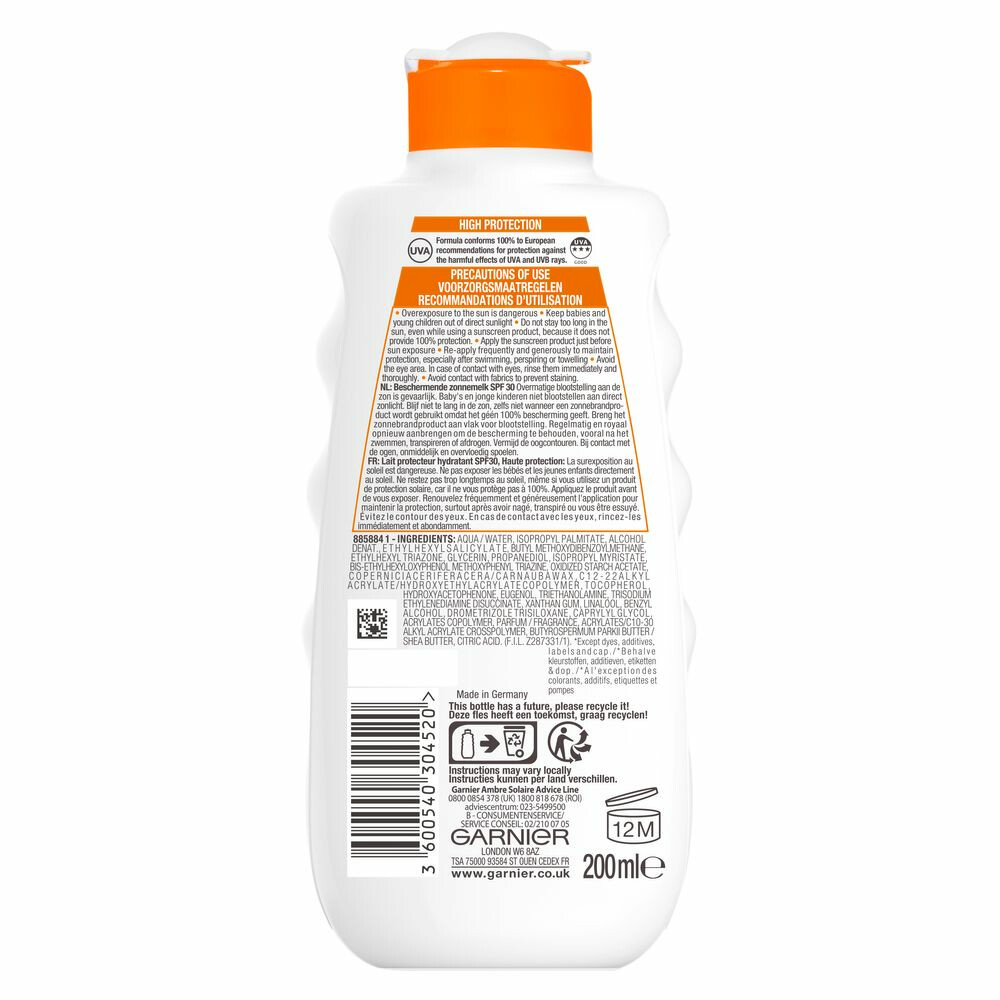 Garnier Ambre Solaire Hydra 24 Zonnebrandmelk SPF 30200 ml