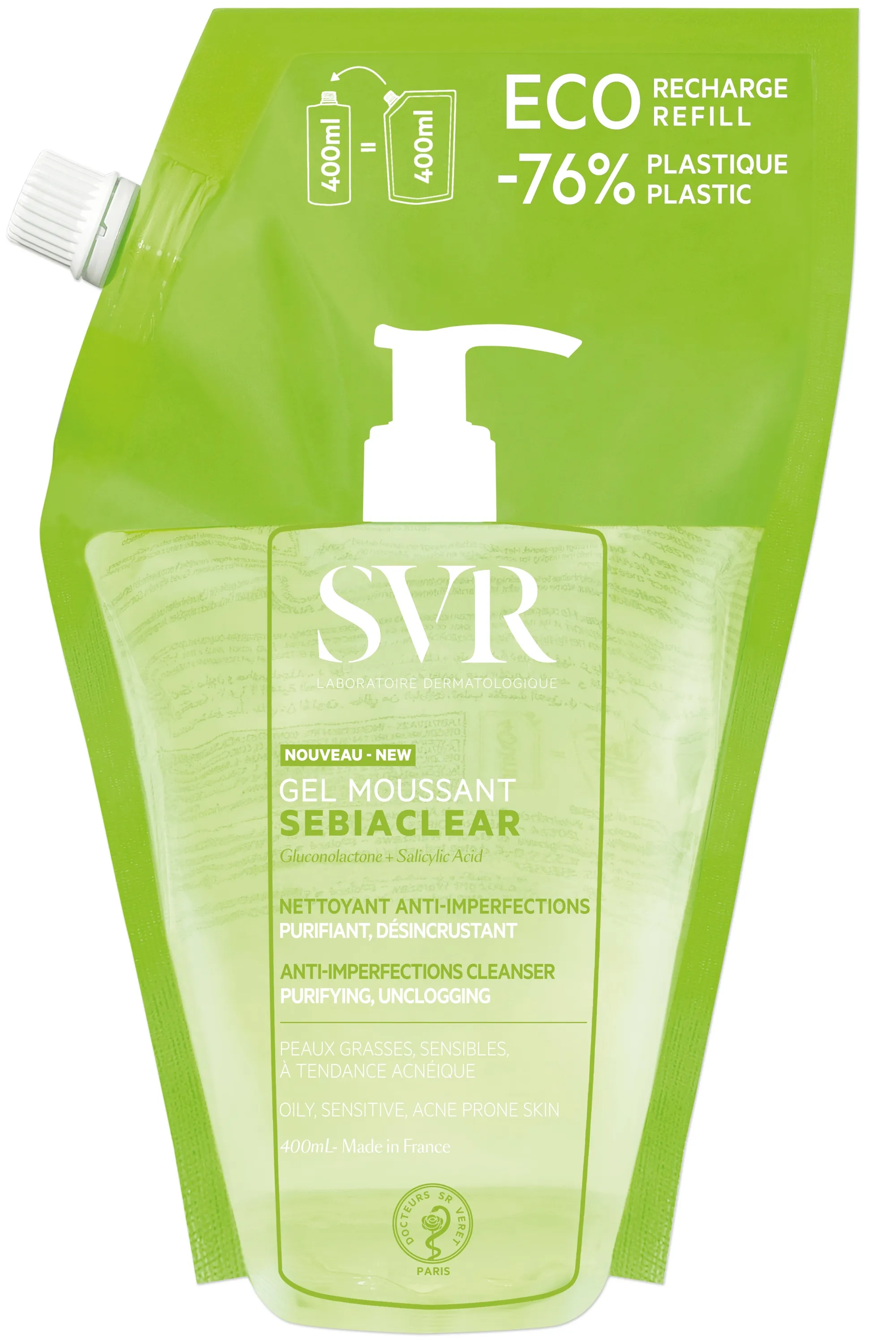SVR Gel moussant visage Sebiaclear-200 ml