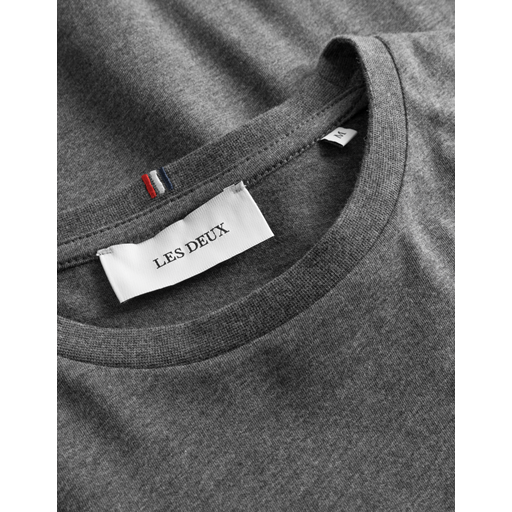 Les Deux Nørregaard T-shirt, Charcoal Melange/Orange, L