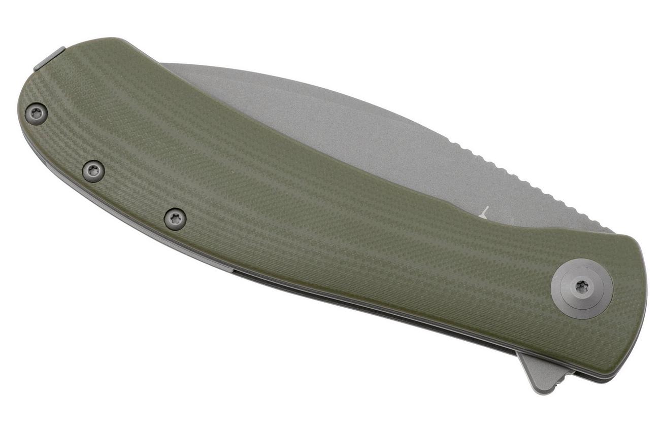 Trollsky Knives Mandu XL MT003-XL Dark Bead Blast D2, OD-Green G10 zakmes