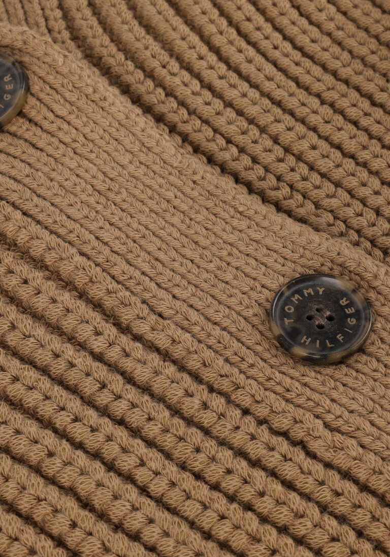 TOMMY HILFIGER camel tommy hilfiger vest org cotton button v-nk cardigan