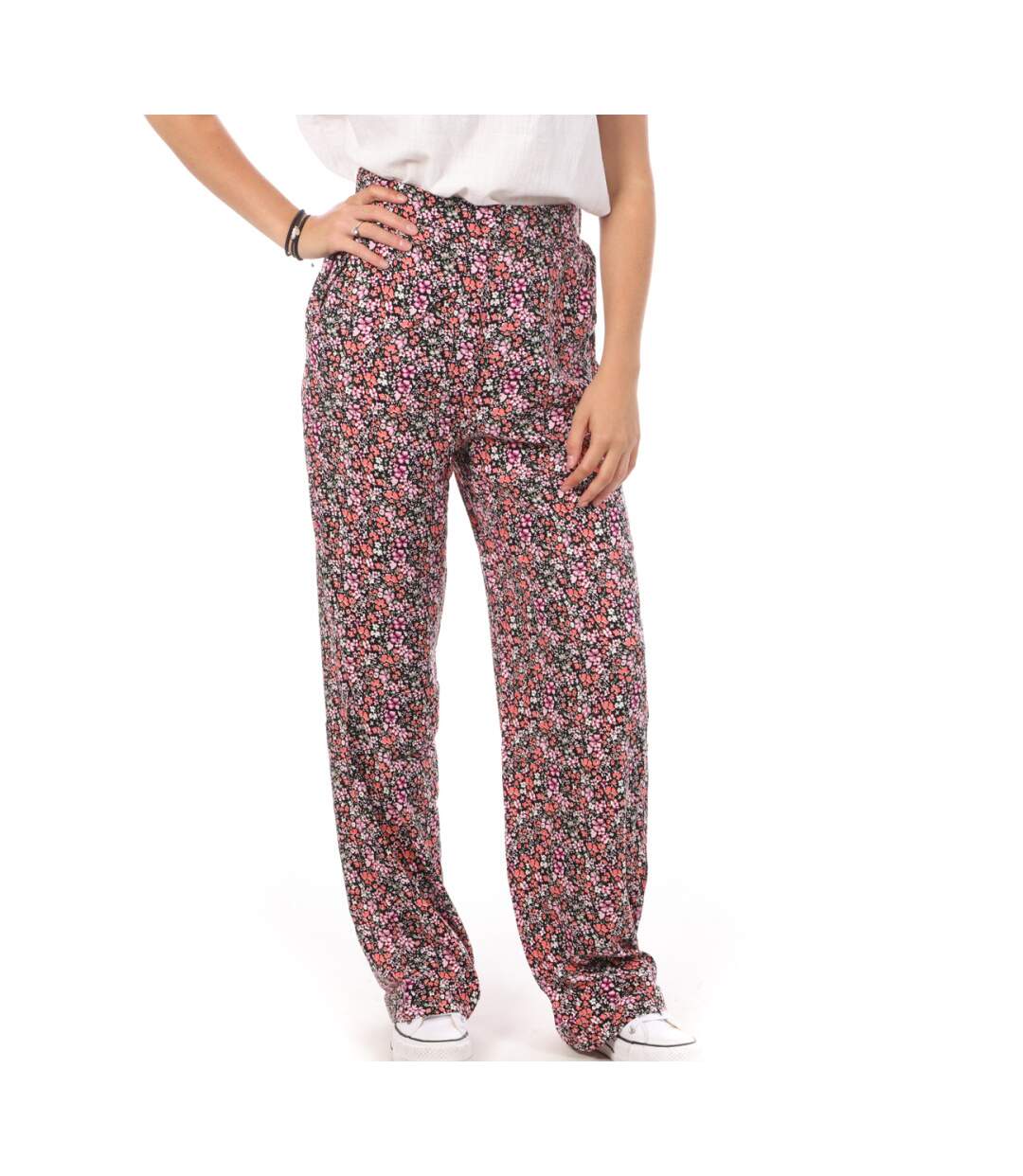 Pantalons Ample Noir/Rose Femme Vero Moda Wide