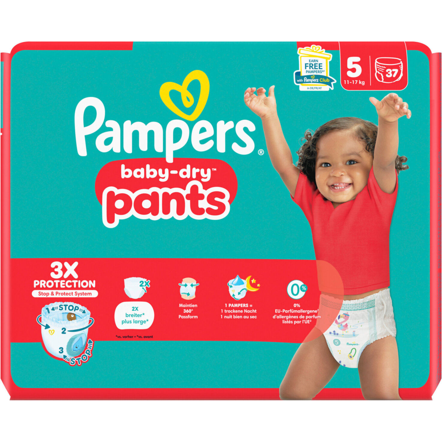 Pampers Baby Dry Pants Gr.5 Junior 11-17kg 37 Windeln